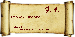 Franck Aranka névjegykártya